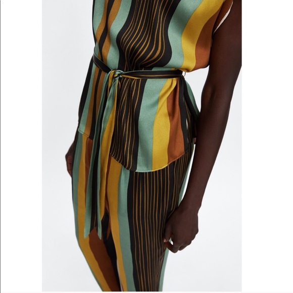 Zara Other Zara Stripe Silky Co Ord Matching Set Poshmark